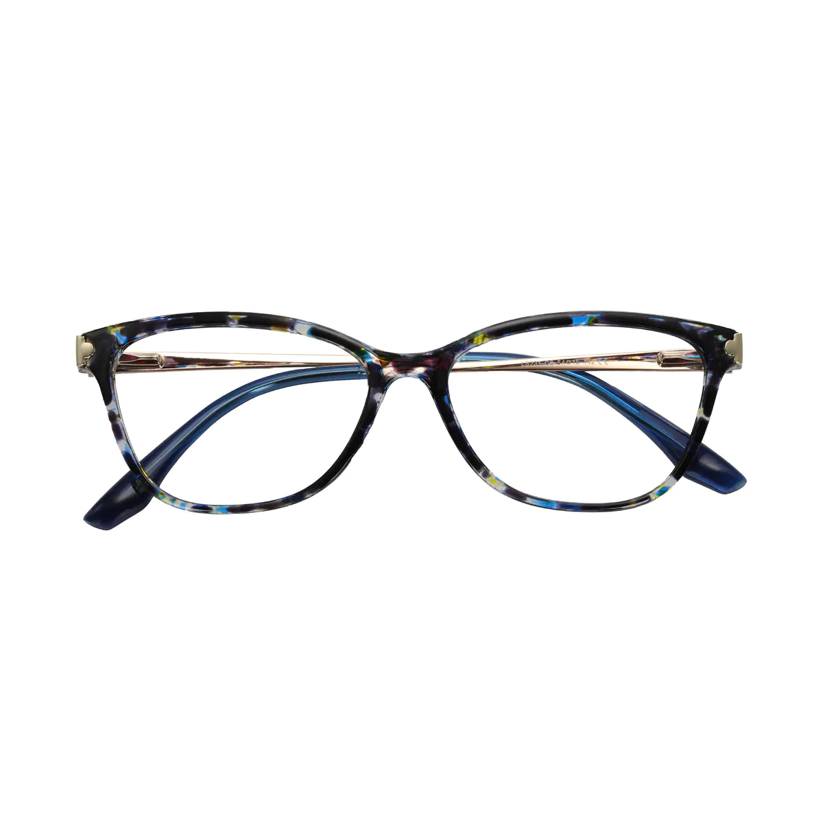 Oval Tortoiseshell/Blue Eyeglasses