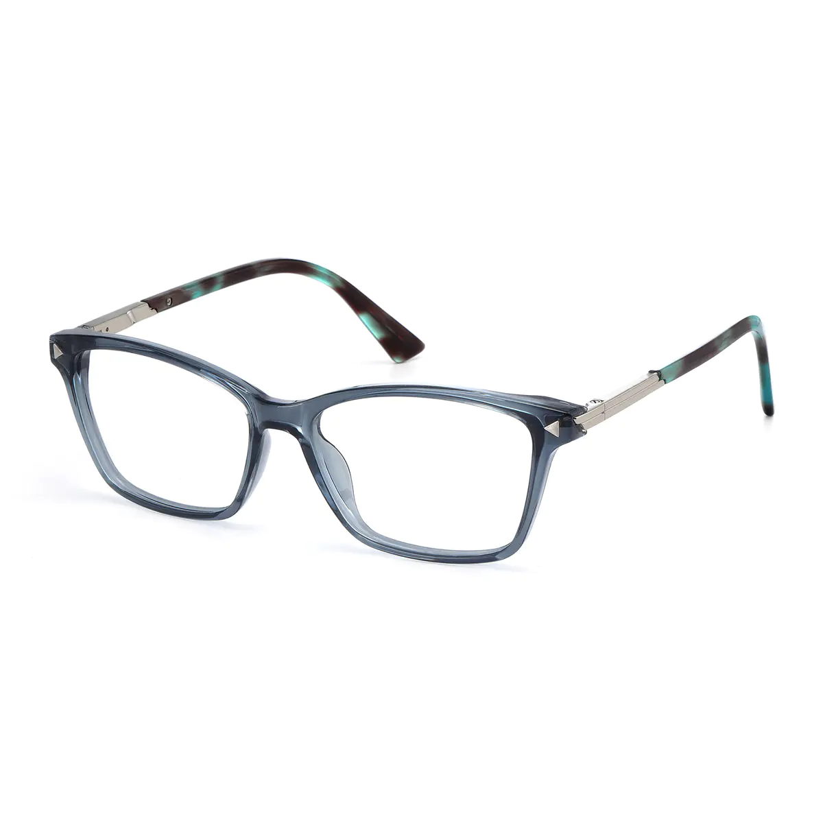 Rectangle Blue Eyeglasses