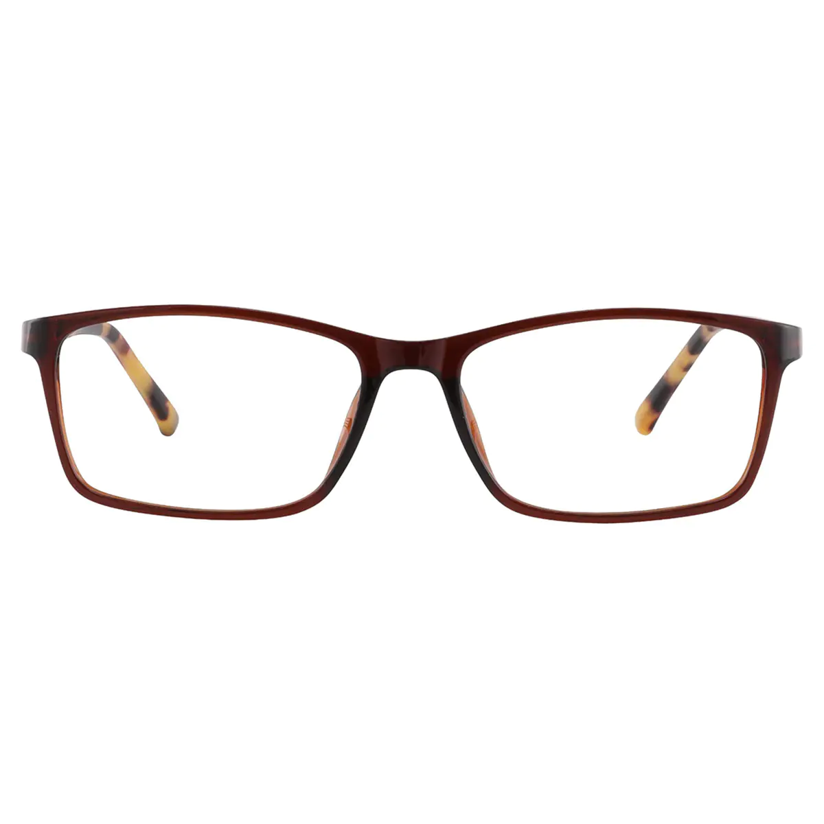 Rectangle Brown Eyeglasses