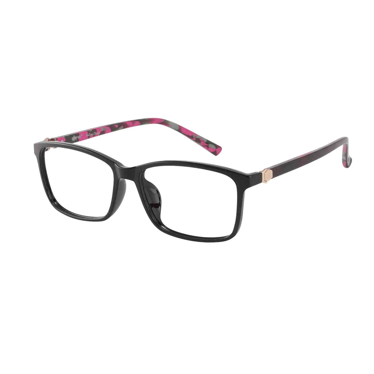 Rectangle Pink Tortoiseshell Eyeglasses