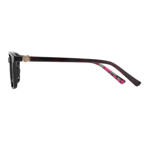 Rectangle Pink Tortoiseshell Eyeglasses
