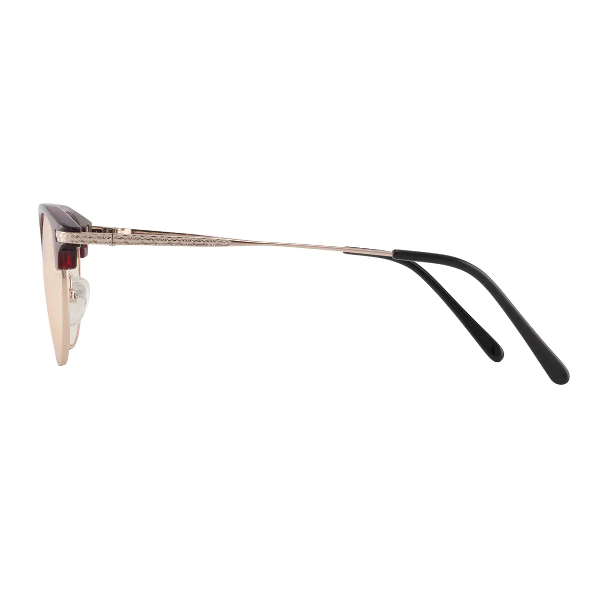 Oval Red/Gold Eyeglasses
