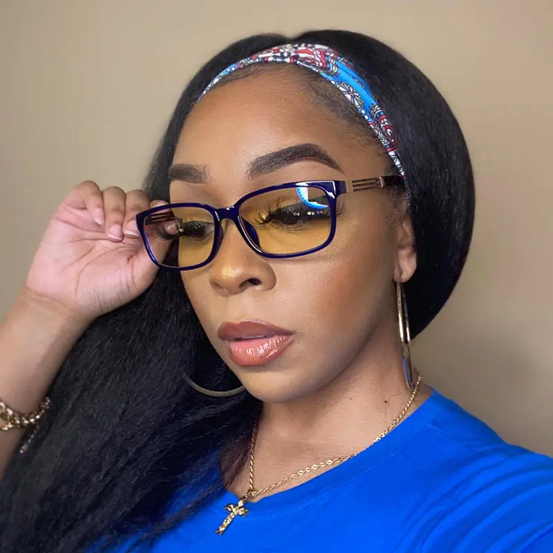 Rectangle Blue Eyeglasses