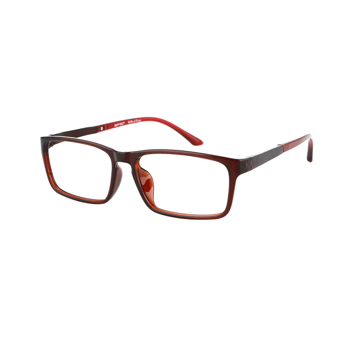 Rectangle Brown Eyeglasses