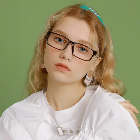Rectangle Brown Eyeglasses