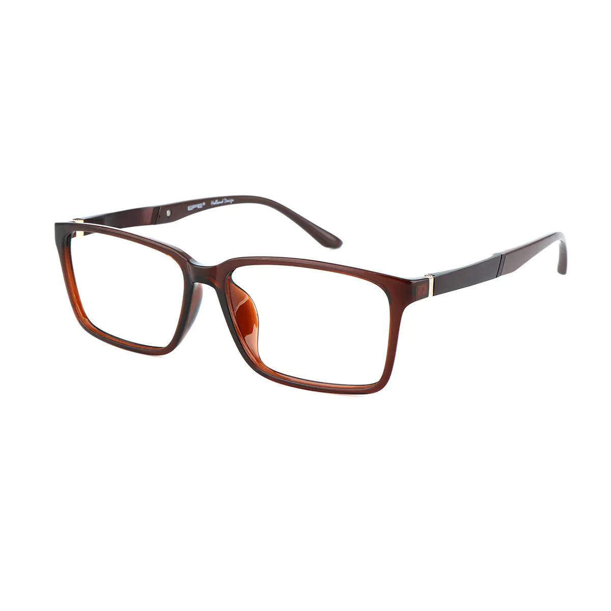 Rectangle Brown Eyeglasses