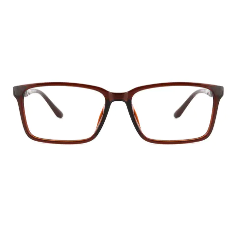 Rectangle Brown Eyeglasses