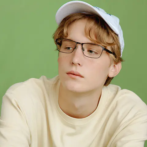 Rectangle Blue Eyeglasses