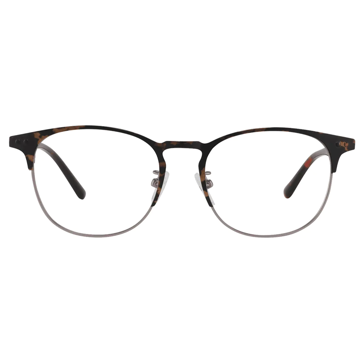 Oval Tortoiseshell Silver Eyeglasses