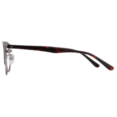 Oval Tortoiseshell Silver Eyeglasses