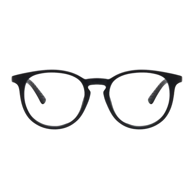 Round Matte Black Eyeglasses