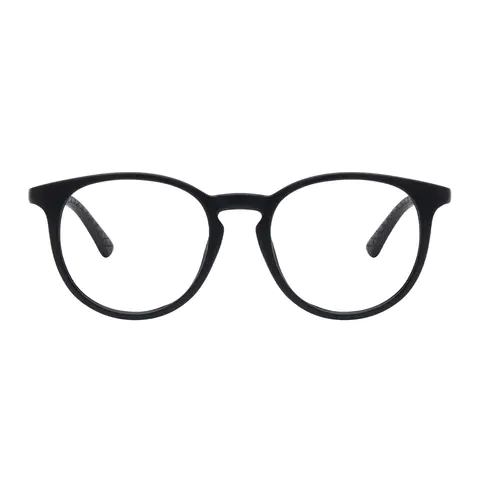 Round Matte Black Eyeglasses