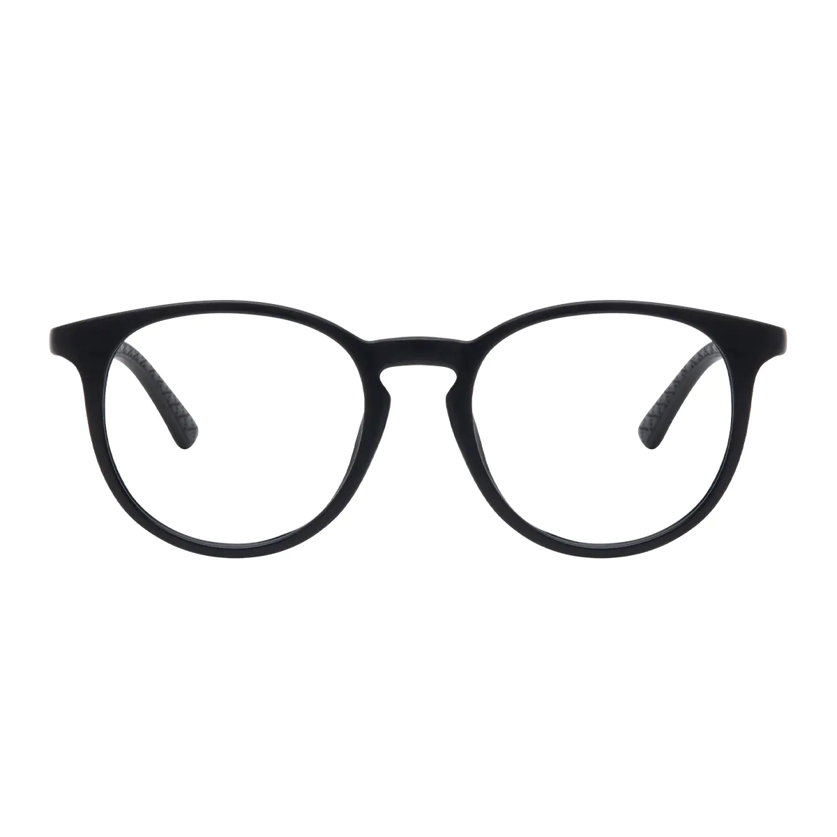 Round Matte Black Eyeglasses