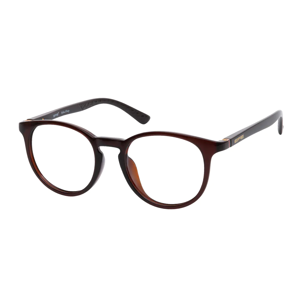 Round Brown Eyeglasses