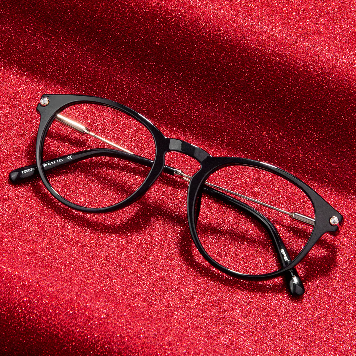 Round Black Eyeglasses
