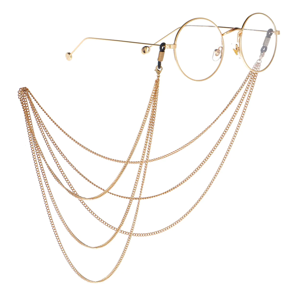 Gold-colored eyeglasses chain