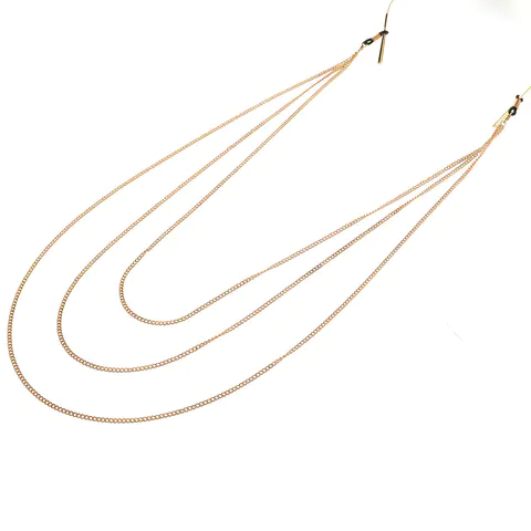 Gold-colored eyeglasses chain