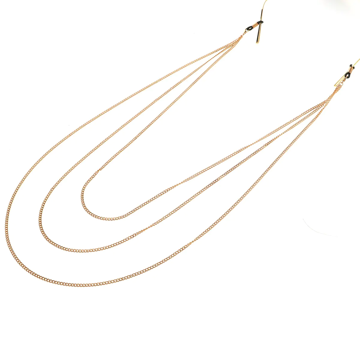 Gold-colored eyeglasses chain