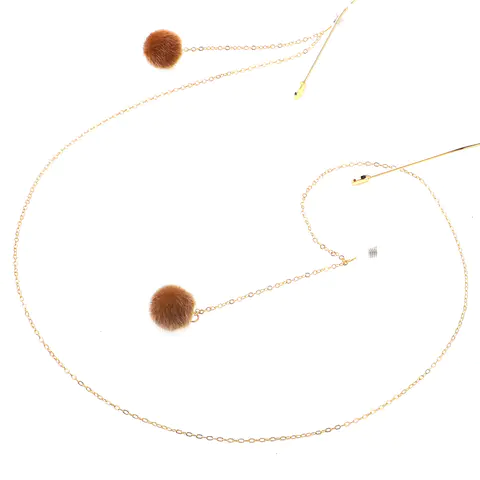 Gold-colored eyeglasses chain