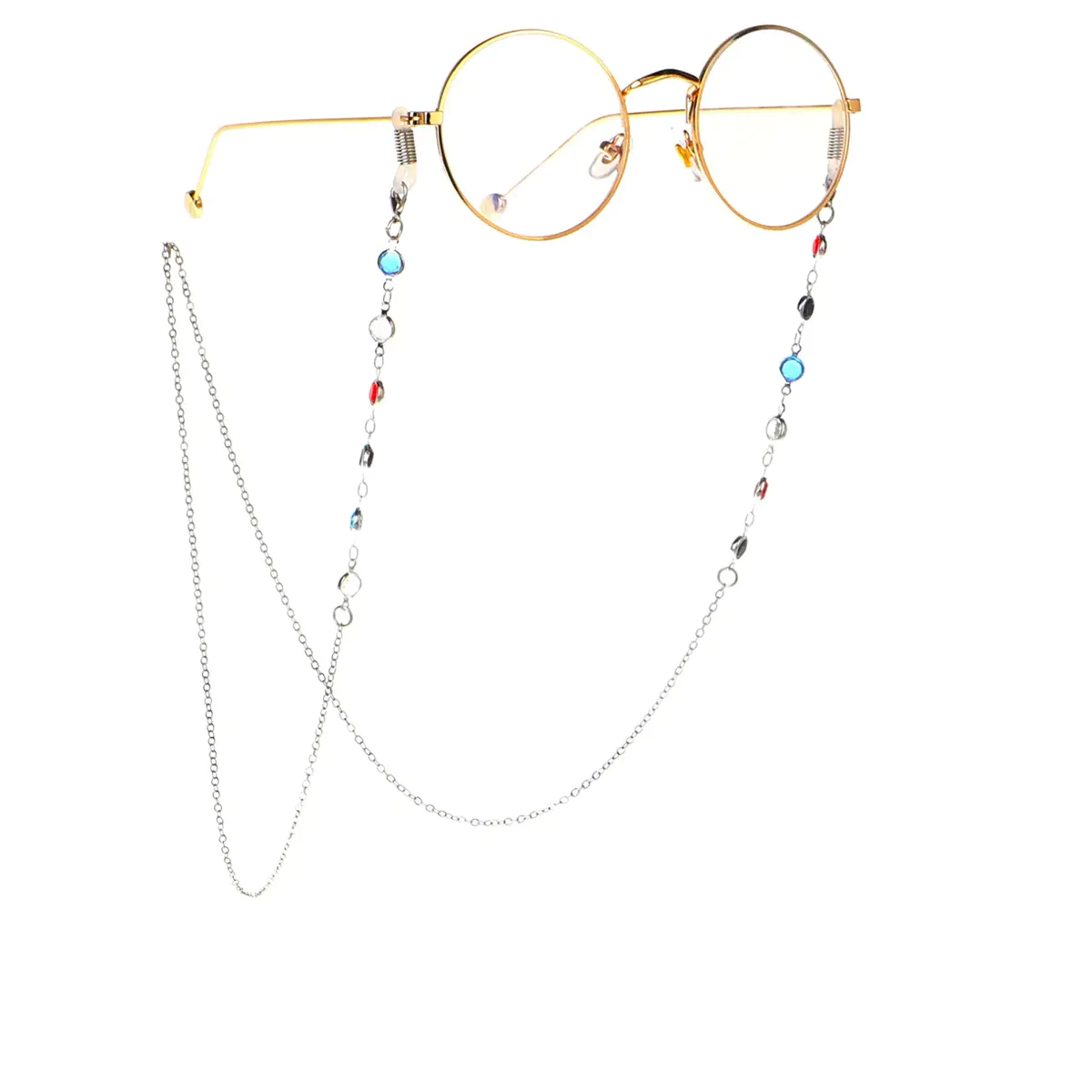 Gold-colored eyeglasses chain