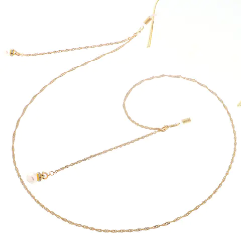 Gold-colored eyeglasses chain