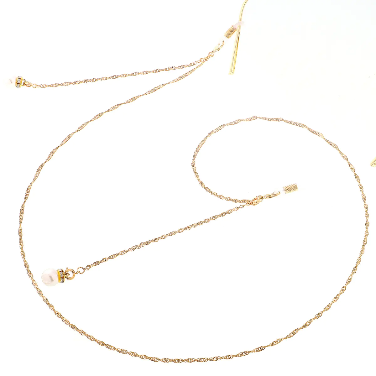 Gold-colored eyeglasses chain