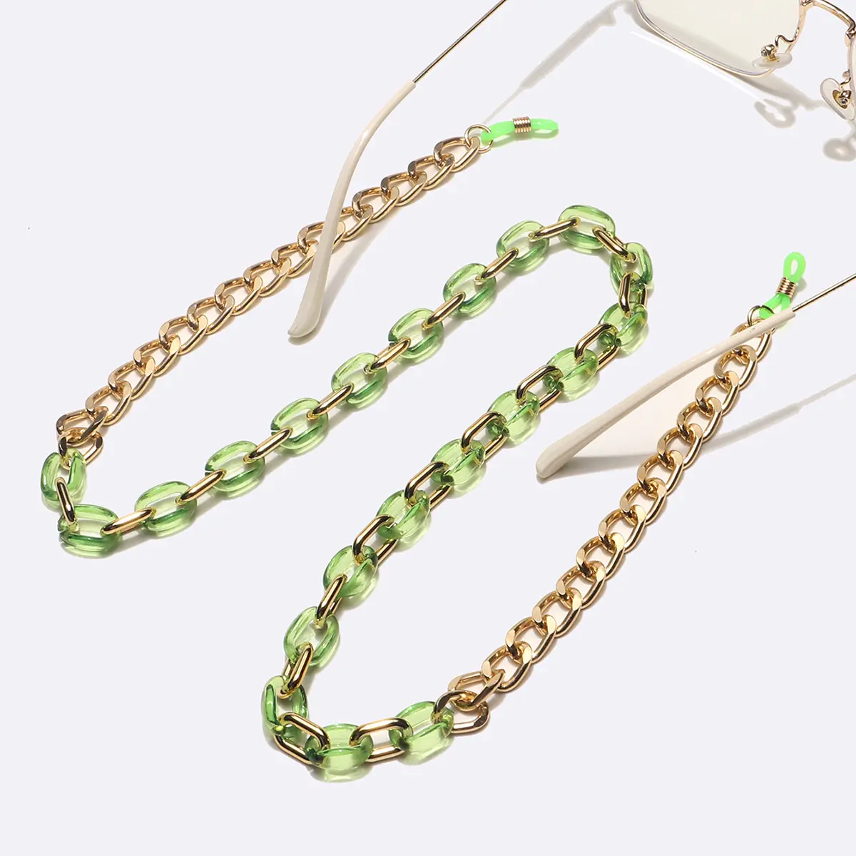 Green-Gold eyeglasses chain