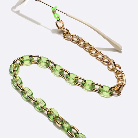 Green-Gold eyeglasses chain