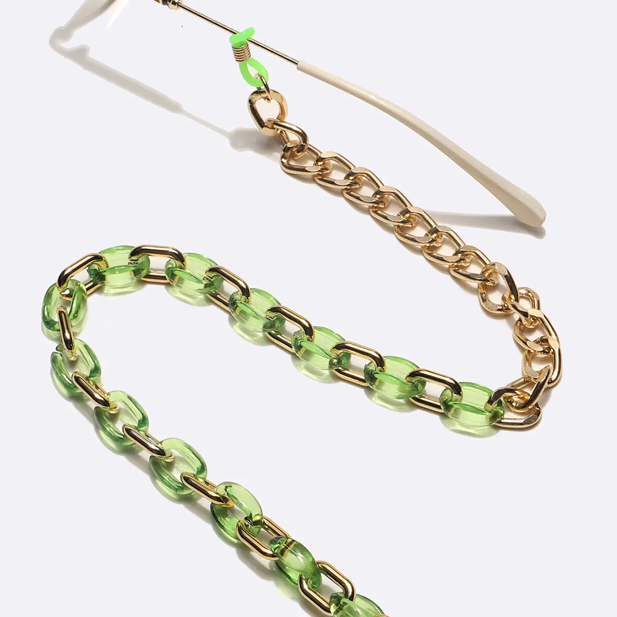 Green-Gold eyeglasses chain