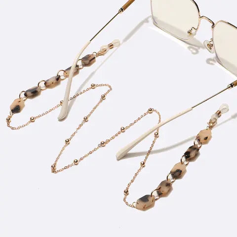 Gold-Tortoiseshell eyeglasses chain