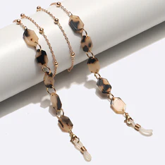 Gold-Tortoiseshell eyeglasses chain