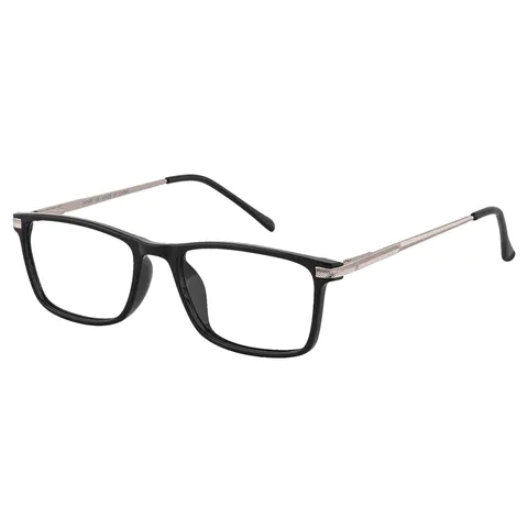 Rectangle Black Silver Reading Glasses