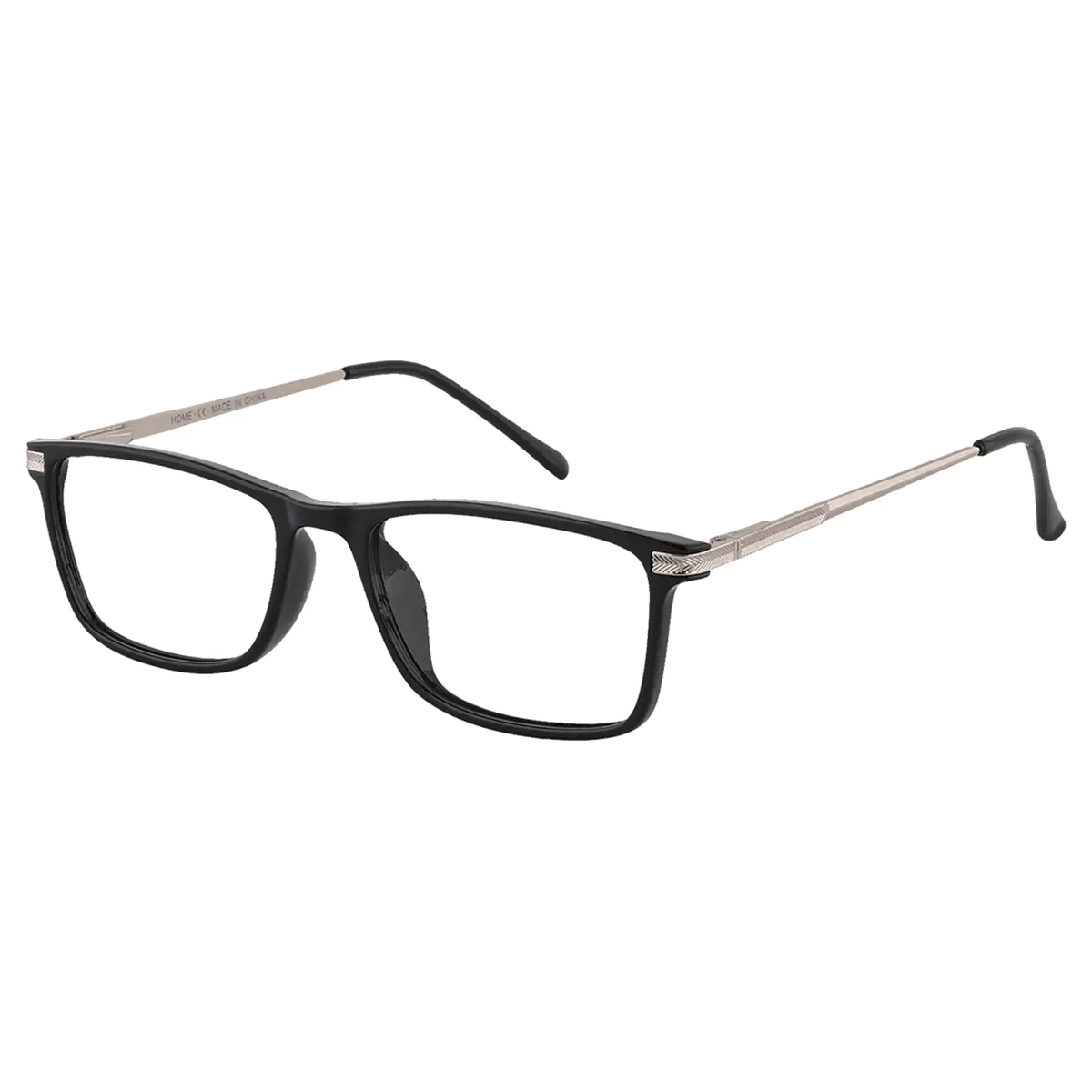 Rectangle Black Silver Reading Glasses