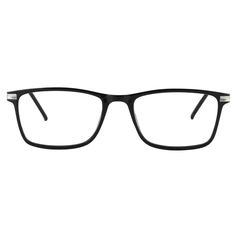 Rectangle Black Silver Reading Glasses