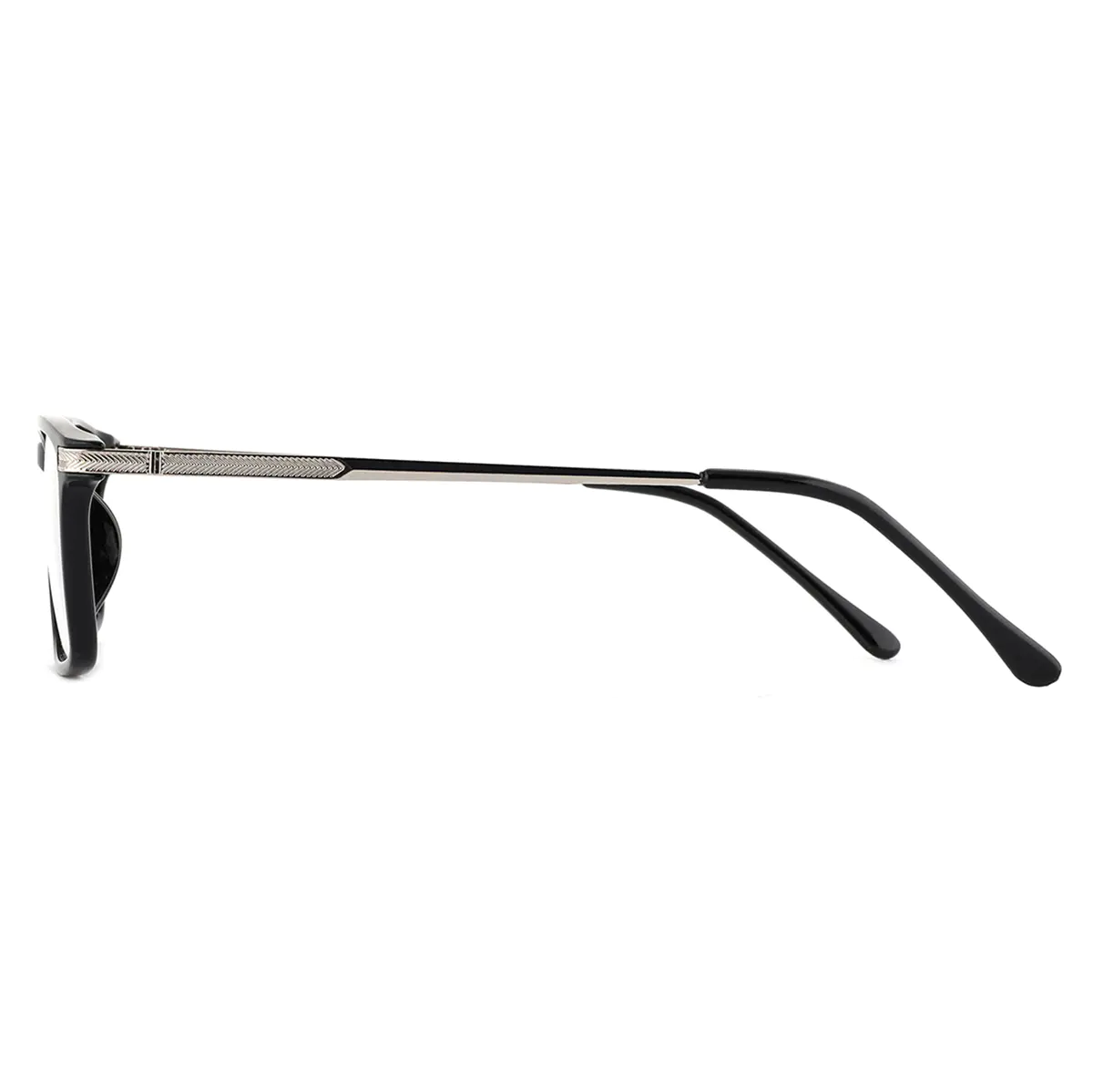 Rectangle Black Silver Reading Glasses