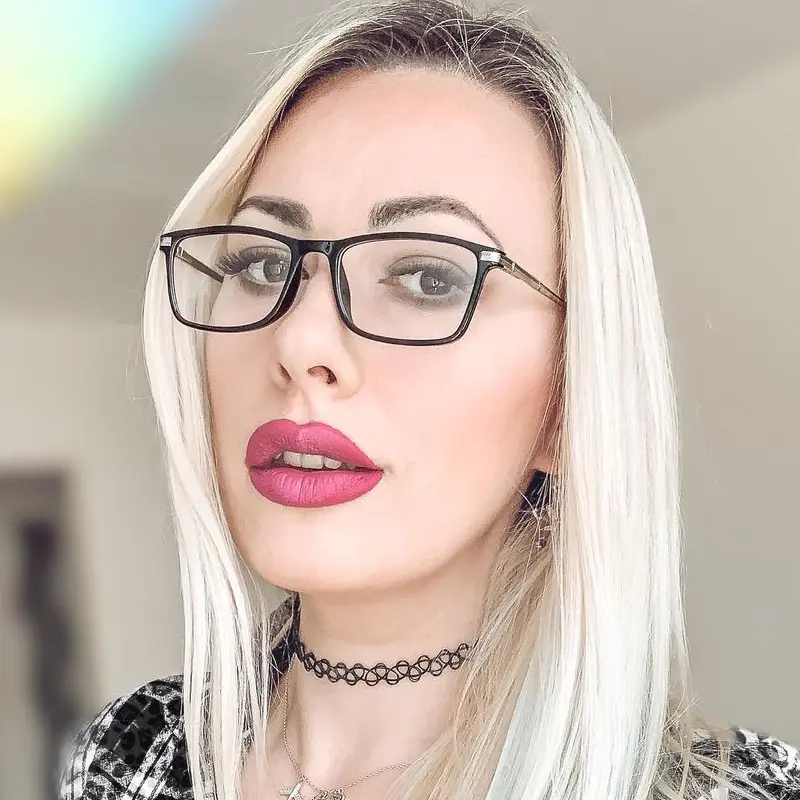 Rectangle Black Silver Reading Glasses