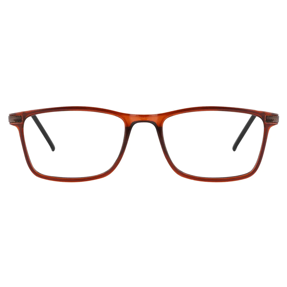 Rectangle Brown Eyeglasses
