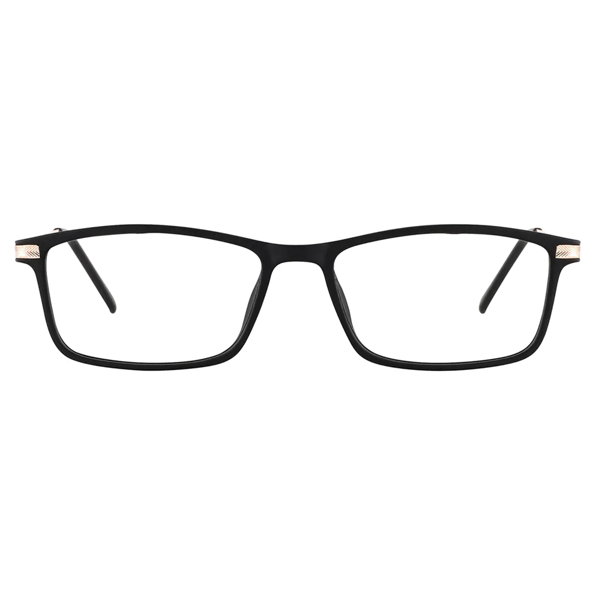 Rectangle Black Gold Reading Glasses