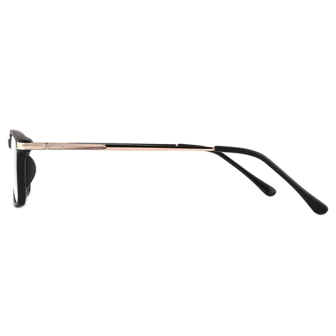 Rectangle Black Gold Reading Glasses