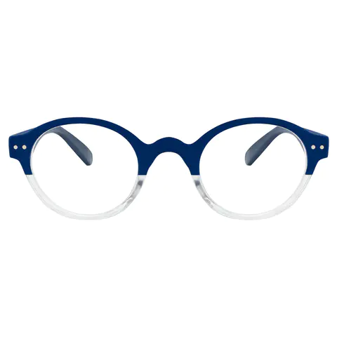 Round Blue Reading Glasses