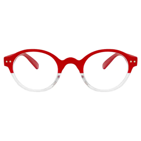 Round Red Reading Glasses
