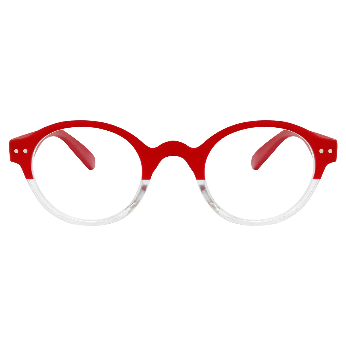 Round Red Reading Glasses