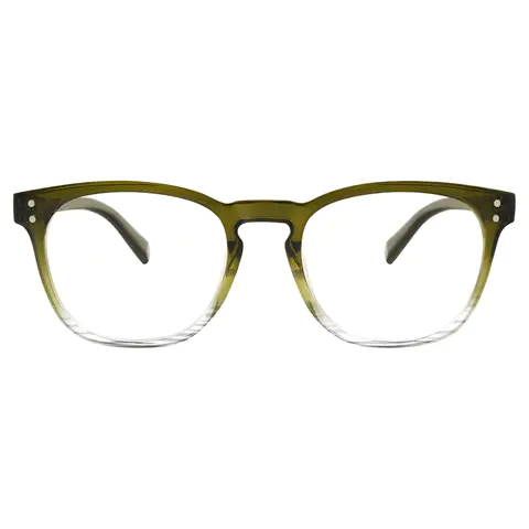 Square Green Reading Glasses