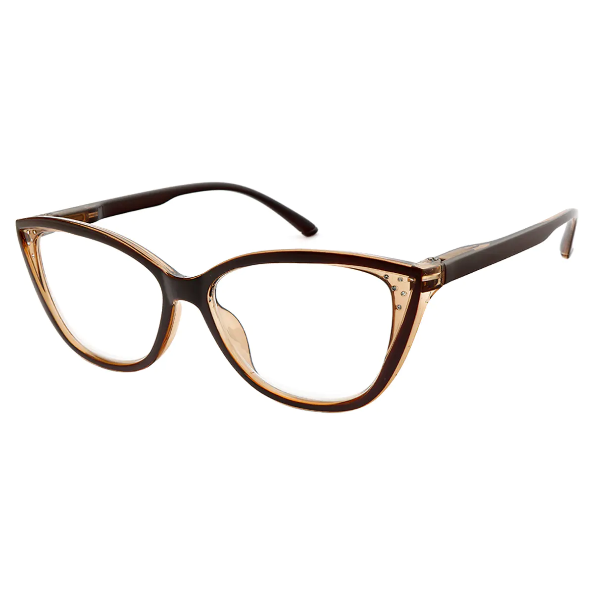 Cat-eye Brown Reading Glasses