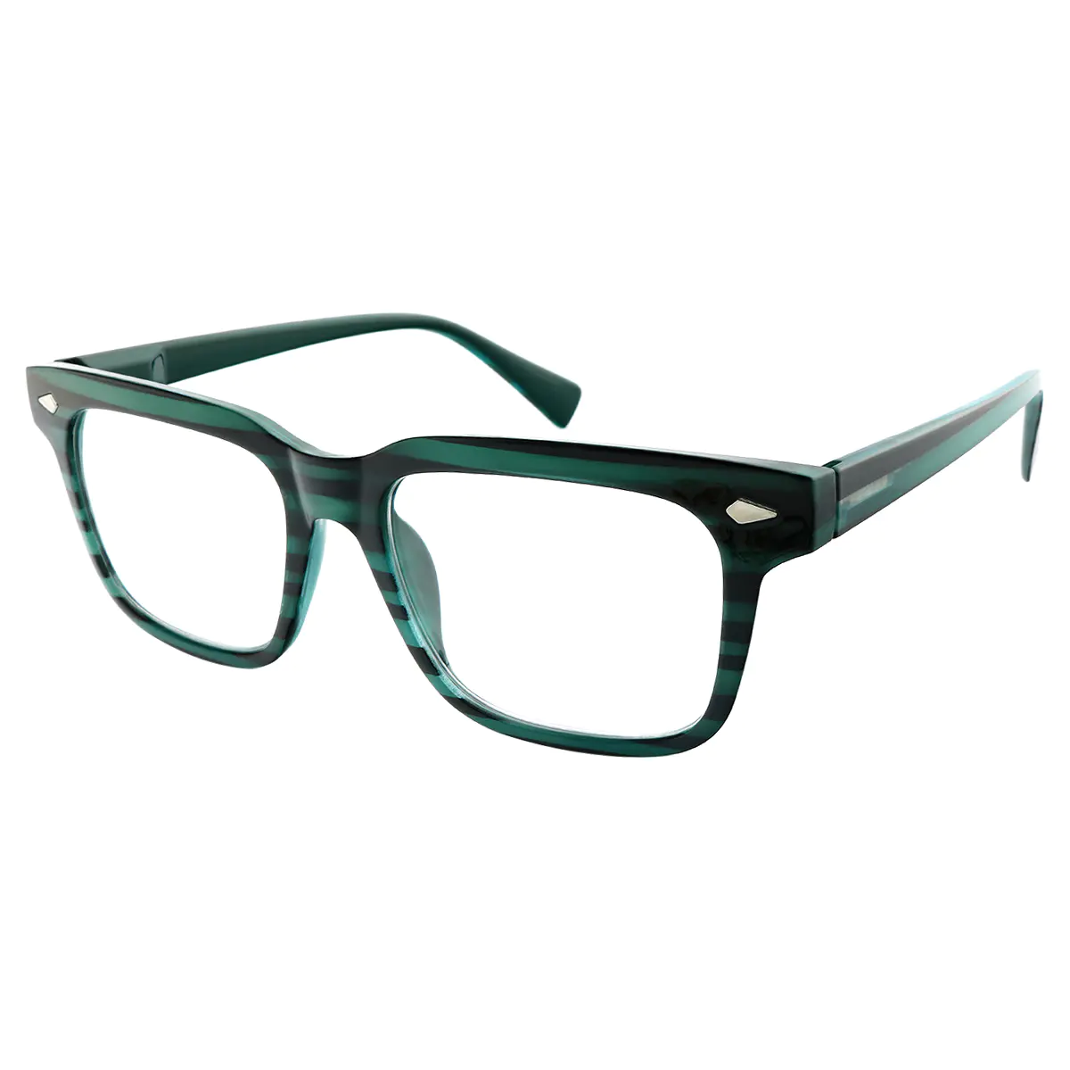 Square Green Reading Glasses
