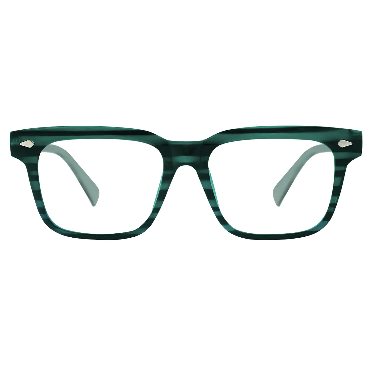 Square Green Reading Glasses