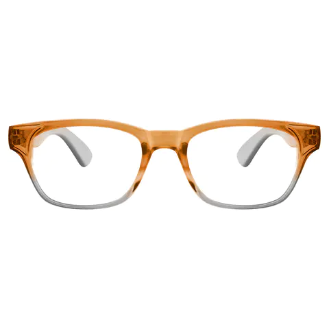 Square Orange Reading Glasses