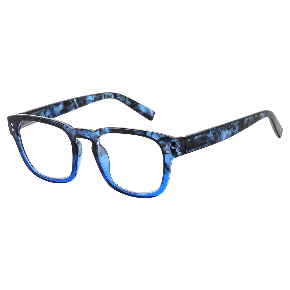 Square Blue Reading Glasses