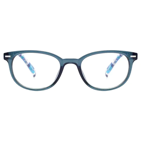 Oval Blue Reading Glasses