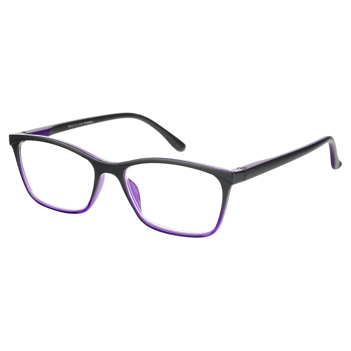 Rectangle Purple Reading Glasses